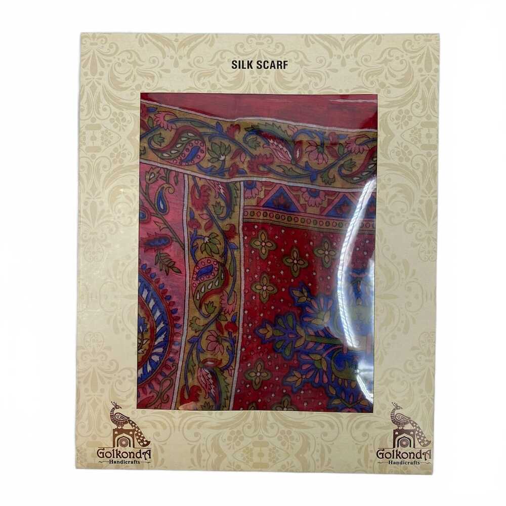 Golkonda Red Blue Scarf Paisley Accessory